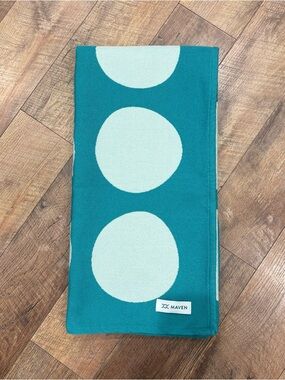 Maven Throw Picnic Blanket Teal Green Polka Dots Two Tone Mod Style